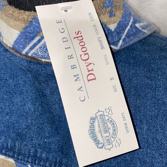 Cambridge Dry Goods vintage Aztec print jean jacket NWT small - Picture 6 of 11